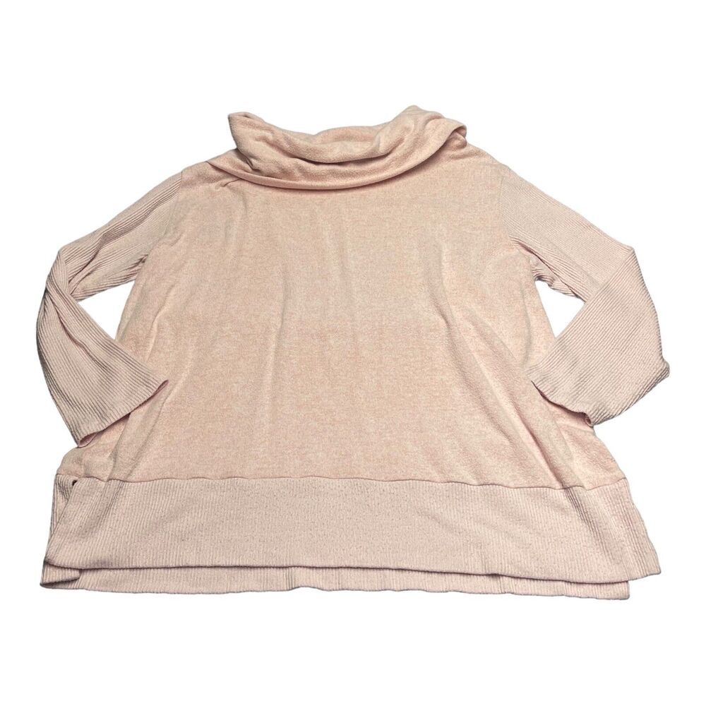 Jones New York Sweater Women's 2X Beige Turtleneck Ribbed Long Sleeve Pullover - Picture 1 of 7